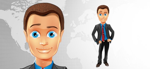 594x274 Fashionable Business Guy Vector Character