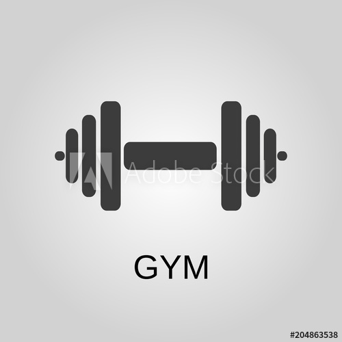 500x500 Gym Icon Gym Symbol Flat Design Stock