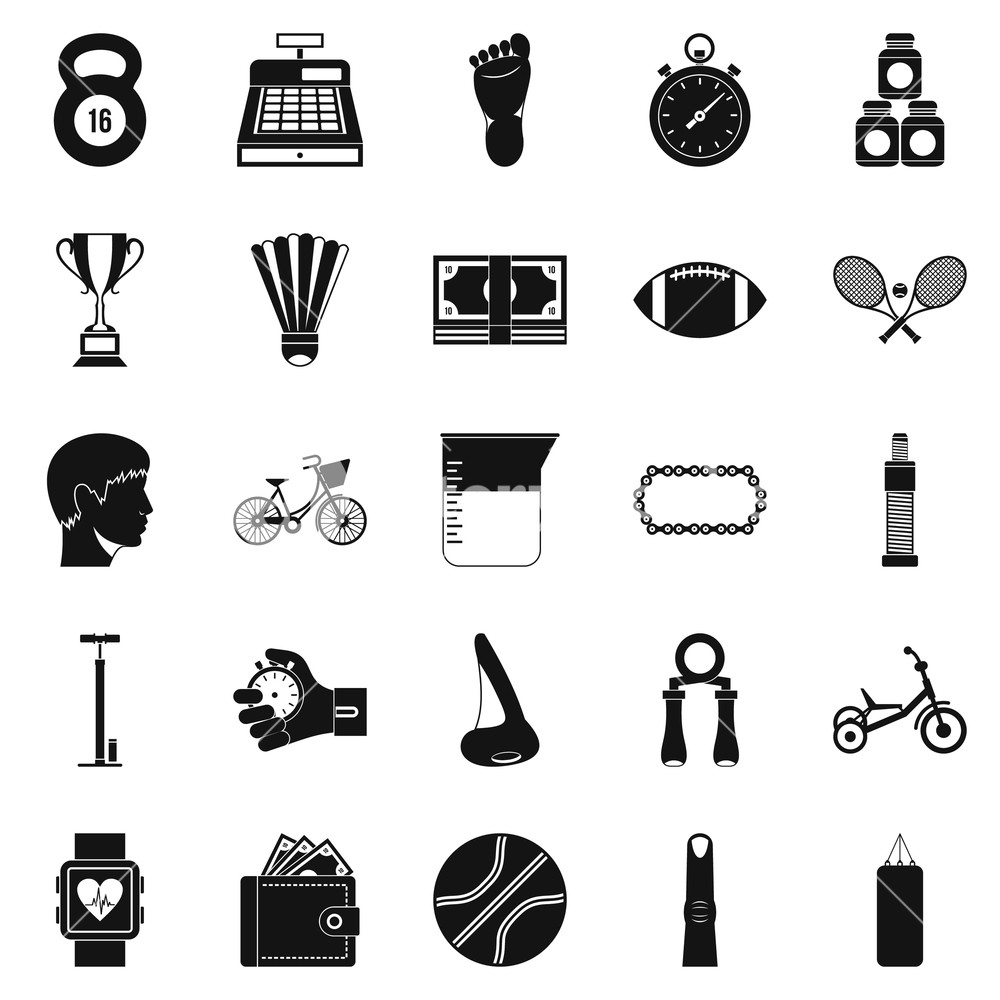 1000x1000 Weight For The Gym Icons Set Simple Set Of Weight For The Gym