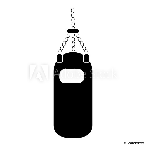 500x500 Silhouette Punching Bag Training Gym Icon Vector Illustration