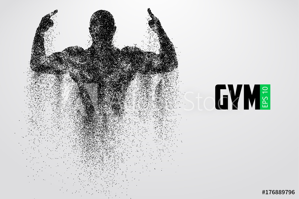 1000x667 Fotografie, Obraz Silhouette Of A Bodybuilder Gym Logo Vector
