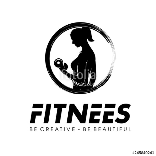 500x500 Women Fitness And Gym Logo Vector Stock Image And Royalty Free