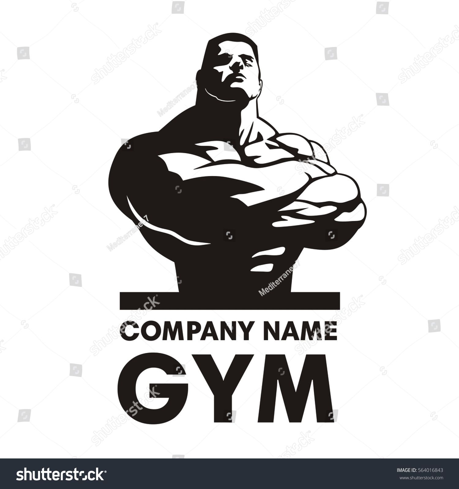 1500x1600 Gym Logo Vector, Bodybuilder Logo Design, Bodybuilder Crossing His
