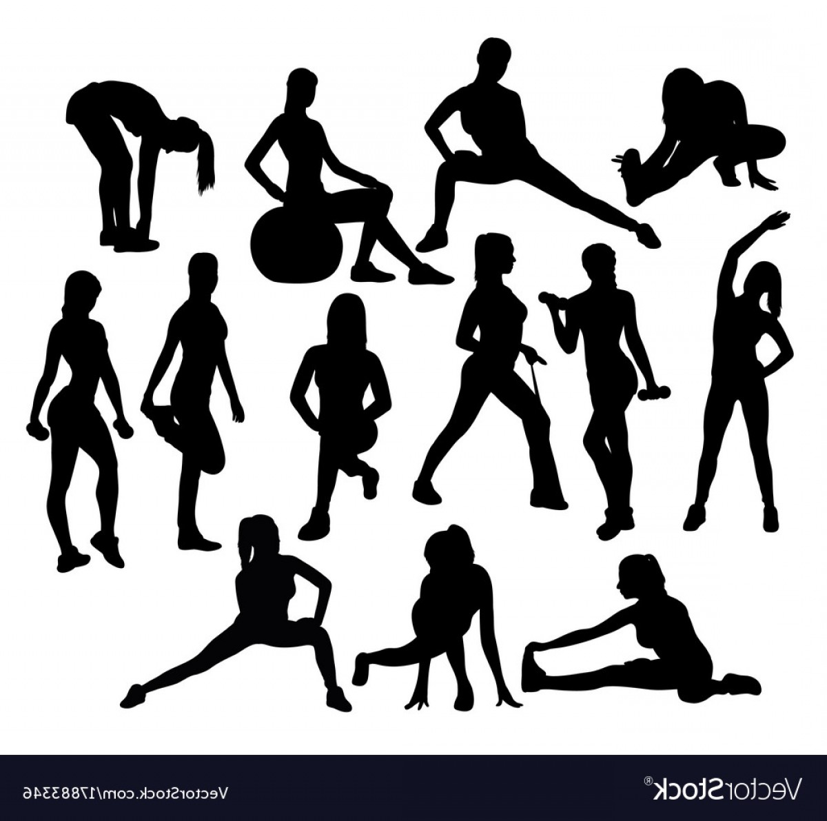 1200x1191 Fitness Silhouette Fitness And Gym Sport Silhouettes Vector Soidergi