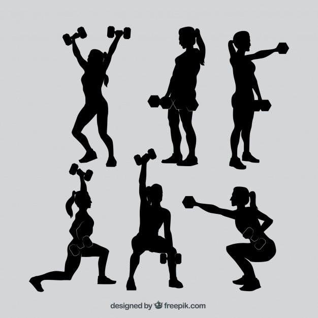626x626 Fitness Woman Silhouettes Collection Vector Free Download