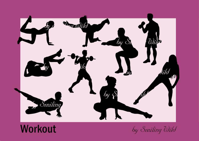 794x562 Sport Workout Gym Silhouette Men Gymnastics Png Woman Etsy