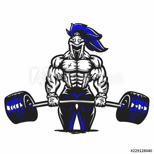 500x500 Bodybuilder Spartan In The Gym Vector Illustration