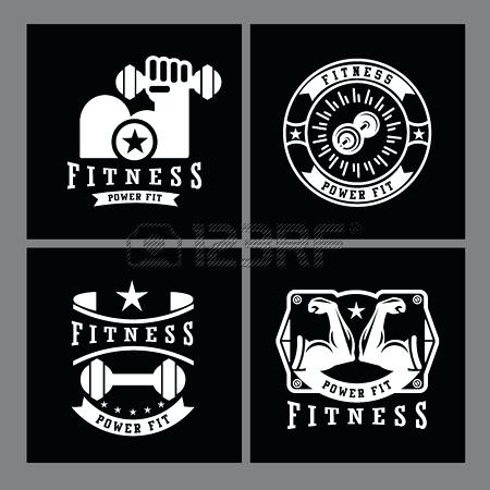 450x450 Fitness Logos Templates Set Vector Object And Icons For Sport
