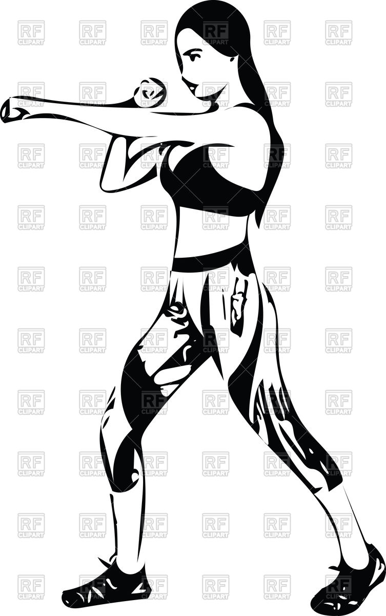 753x1200 Boxing Training Woman In Gym Vector Image Of People Aroastock