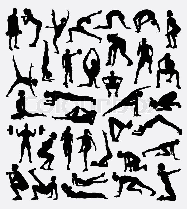 716x800 Collection Of 'fitness Silhouette Vector' Download More Than