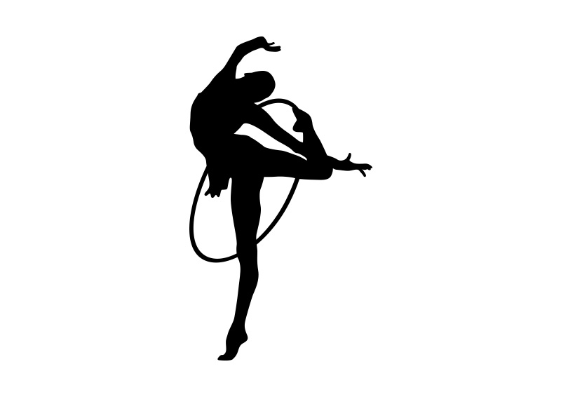800x566 Gymnast With Hoop Vector Silhouette