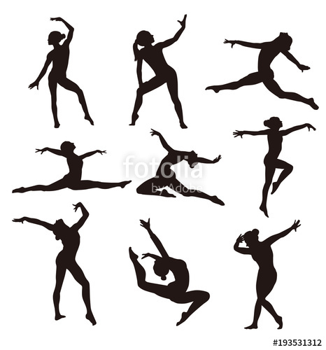 466x500 Gymnastic Silhouettes Stock Image And Royalty Free Vector