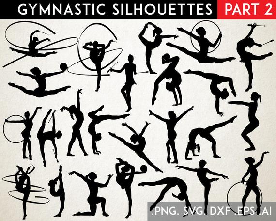 570x456 Gymnastics Gymnast Gymnastics Silhouette Gymnast Etsy