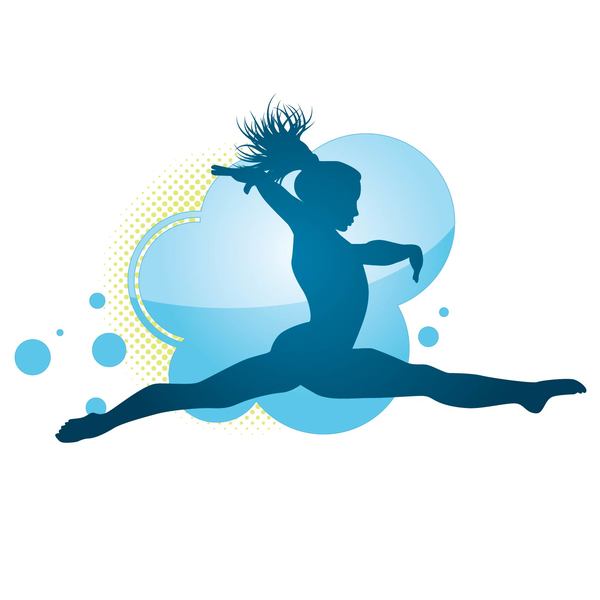 600x600 Gymnastics Blue Silhouette Vector Material Free Download