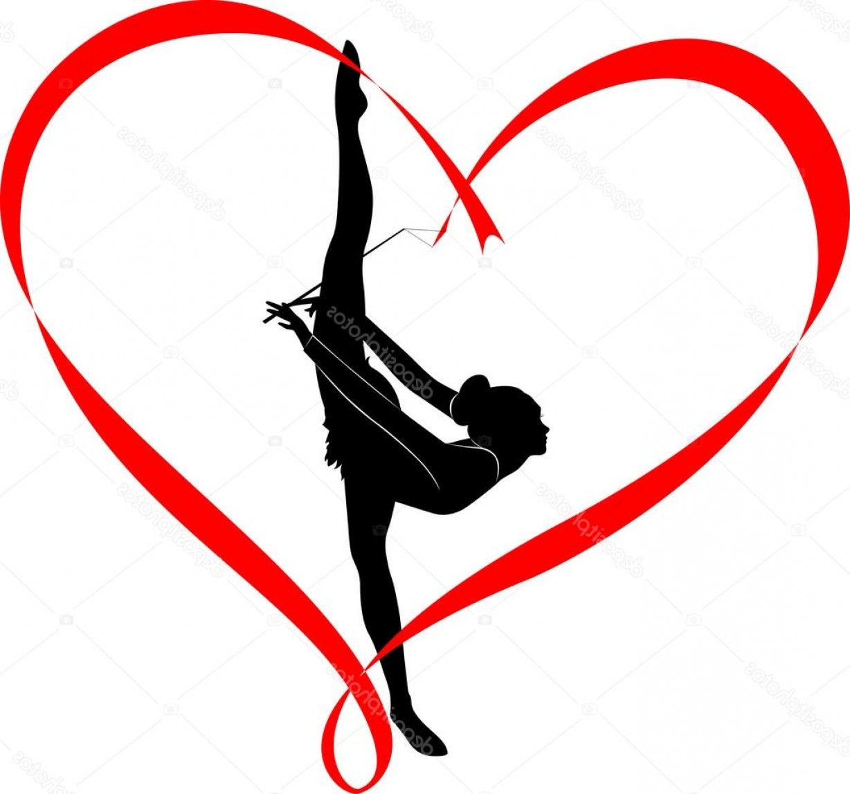 1228x1147 Stock Illustration Girl Silhouette With Ribbon Soidergi