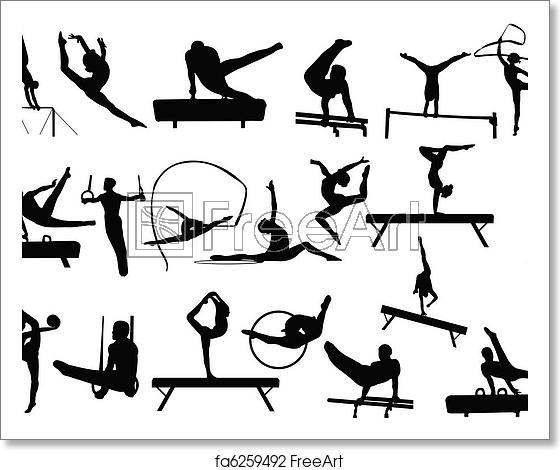 560x470 Free Art Print Of Gymnastics Silhouettes Gymnastics Silhouettes