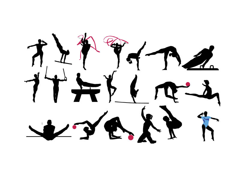 800x562 Gymnastics Vector Sihouettes