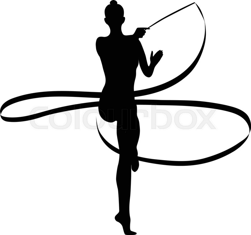 800x750 Black Silhouette Girl Gymnast With Stock Vector Colourbox