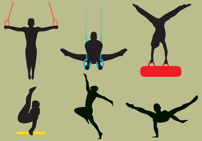 700x490 Vector Male Gymnast Silhouettes
