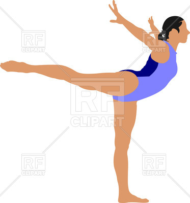 373x400 Woman Gymnast Standing On One Leg Vector Image Of People Leonido