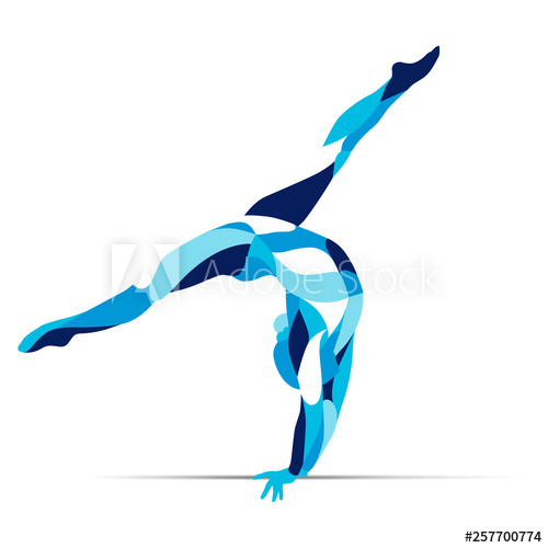 500x500 Curly Gymnastics, Acrobatics, Line Vector Silhouette Of Curly