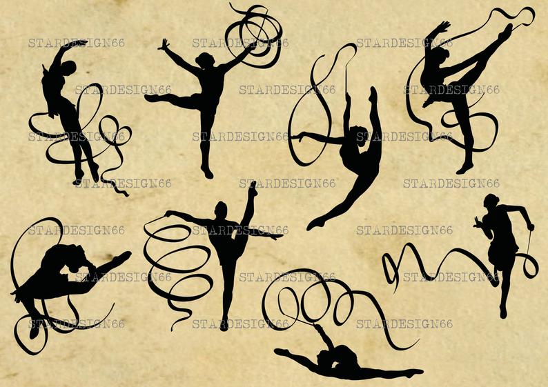 794x561 Digital Png Ribbon Rhythmic Gymnastics Vector Etsy
