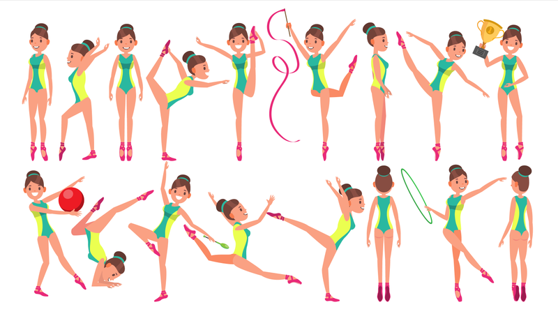 800x450 Download Premium Gymnastics Female Vector Illustration Pack