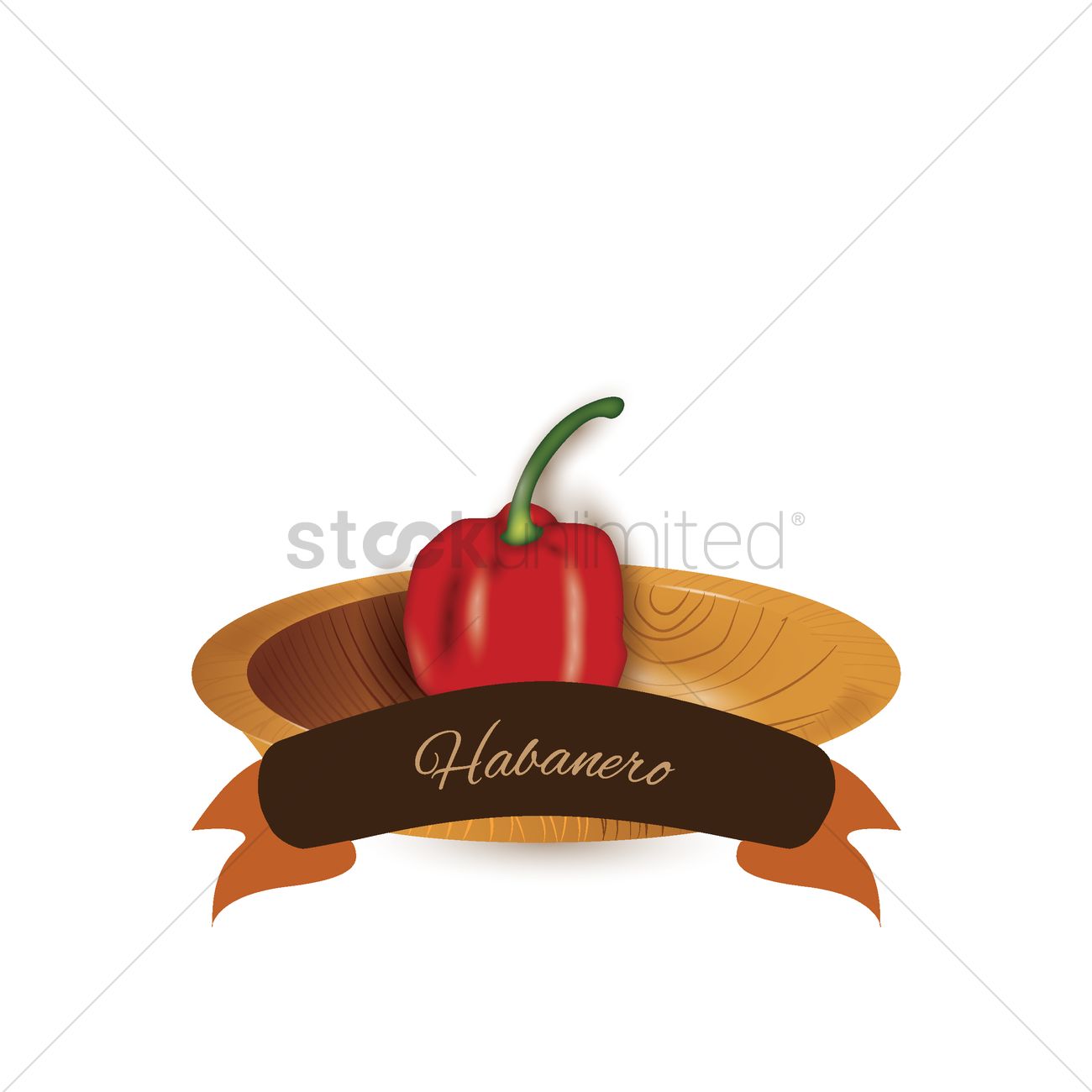 1300x1300 Habanero Pepper Vector Image