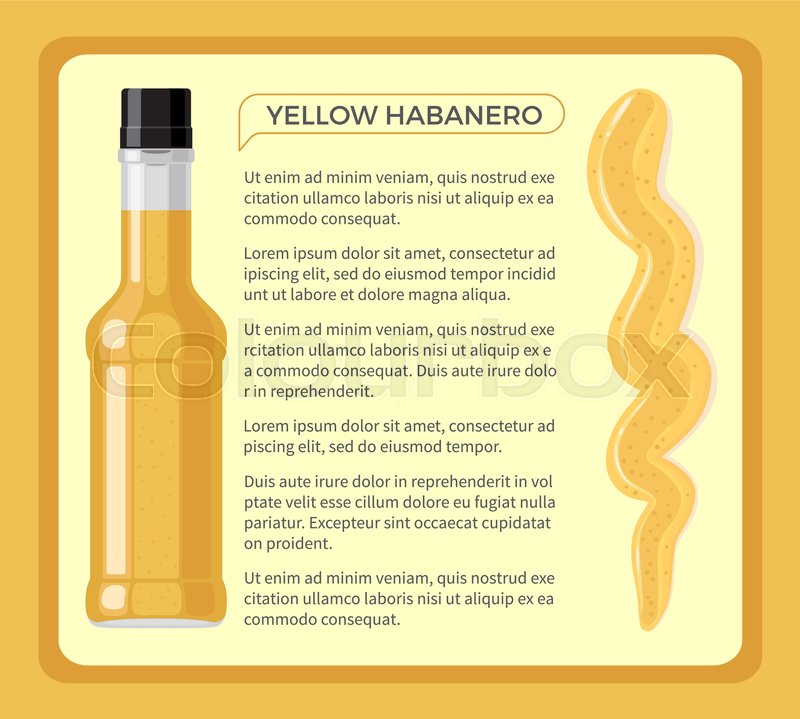 800x719 Yellow Habanero Spicy Sauce In Stock Vector Colourbox