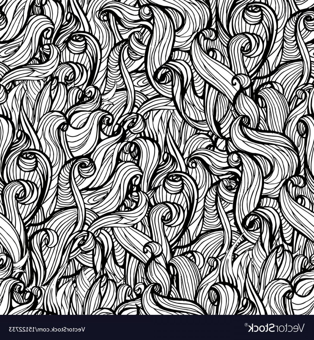 1200x1296 Hair Doodle Seamless Background Endless Pattern Vector Soidergi