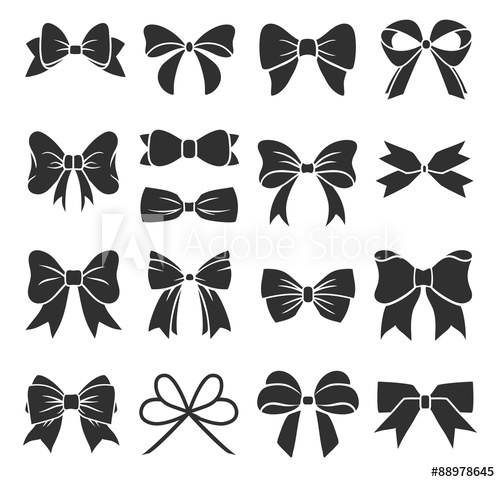 Set Of Graphical Decorative Bows Vector Sillouettes 500x482 Set Of Graphical Decorative Bows Vector Sillouettes