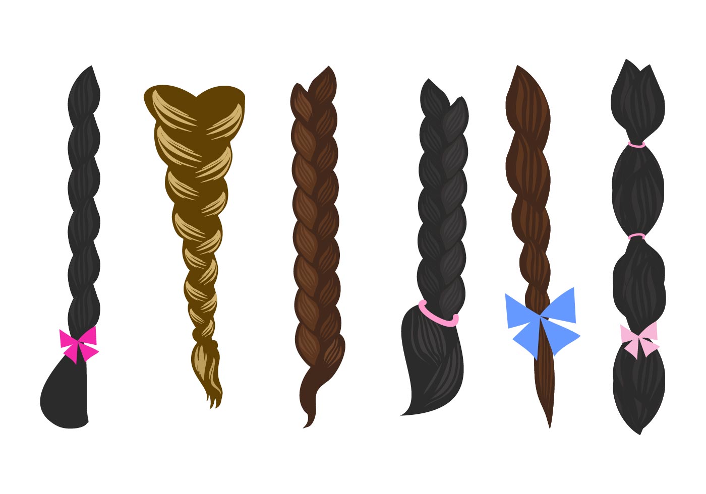 Hair Braids Vector At Collection Of Hair Braids Vector Free For Personal Use 3530