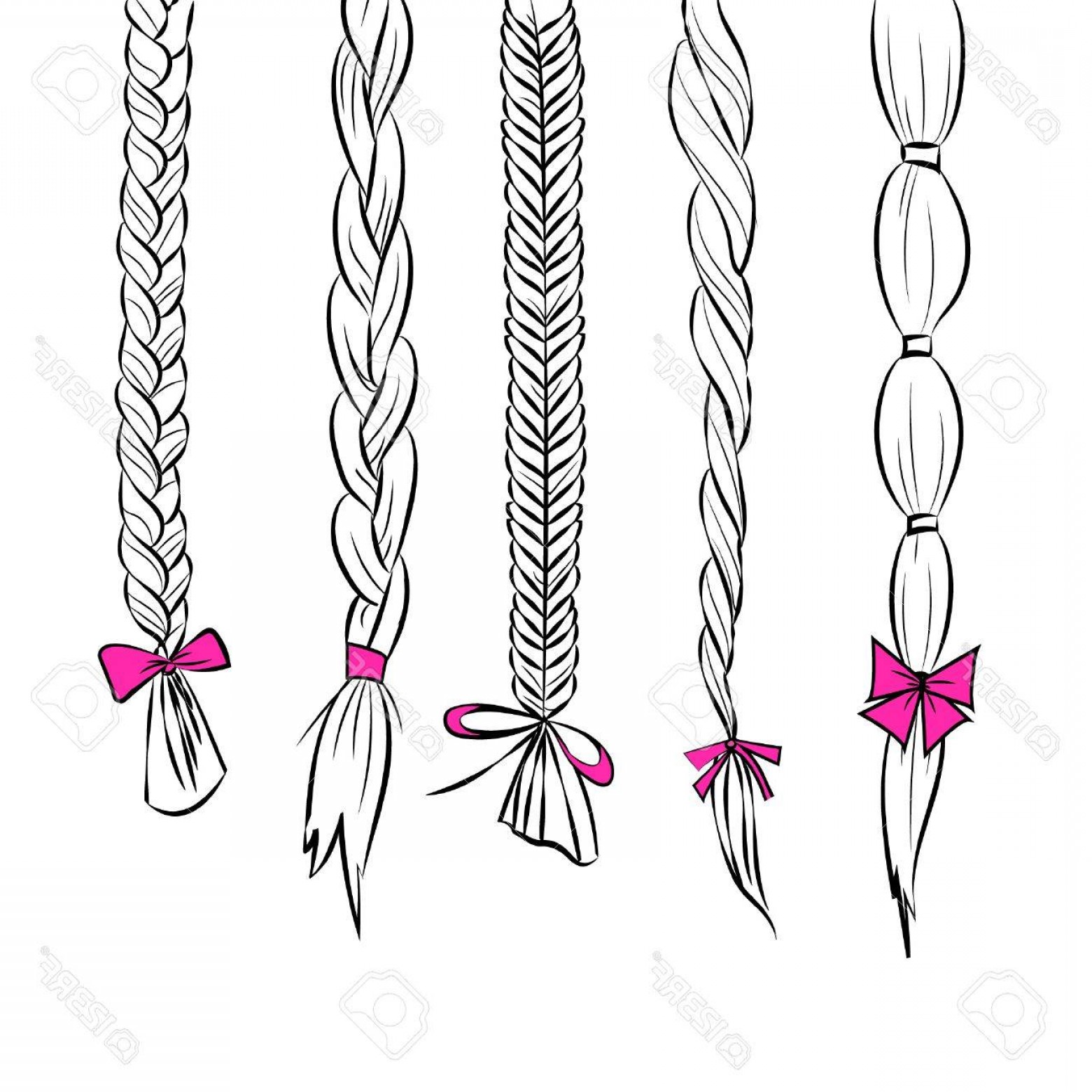 Photostock Vector Line Art Silhouette Hair Illustration Set 1560x1560 Photostock Vector Line Art Silhouette Hair Illustration Set