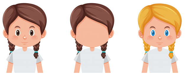 Set Of Braids Hair Character Different Color Vector Premium Download 626x255 Set Of Braids Hair Character Different Color Vector Premium Download