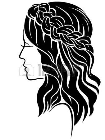 Stock Vector Braided In Long Hair Styles, Braids 338x450 Stock Vector Braided In Long Hair Styles, Braids