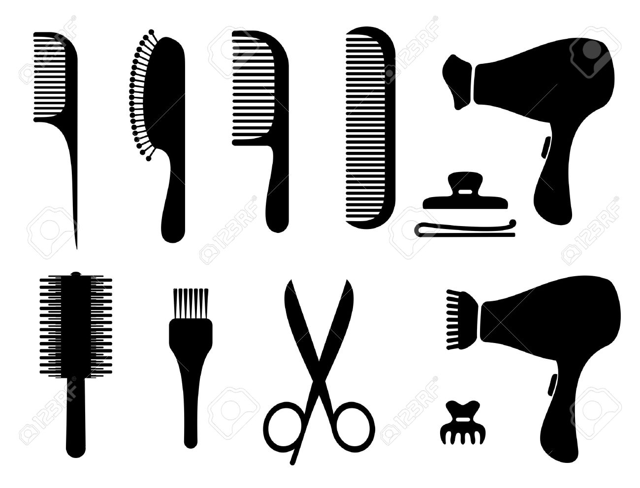 Hair Brush Silhouette 1300x993 Hair Brush Silhouette