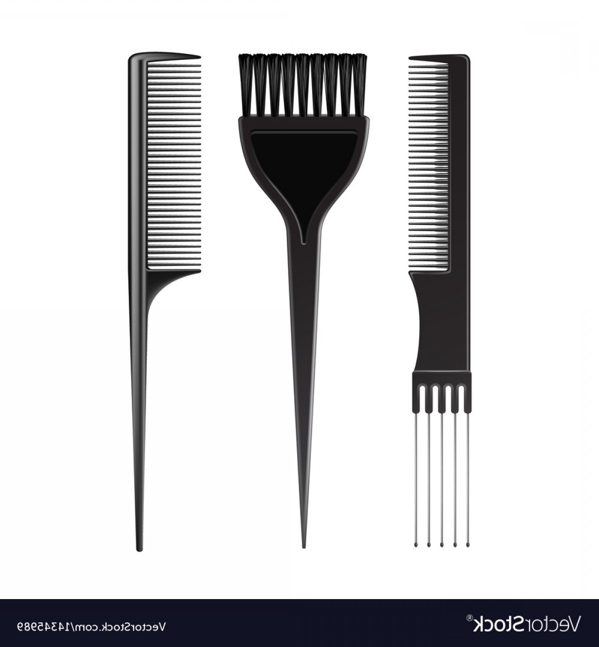 Set Of Black Plastic Hair Brush Comb Professional Vector Cqrecords 1200x1296 Set Of Black Plastic Hair Brush Comb Professional Vector Cqrecords