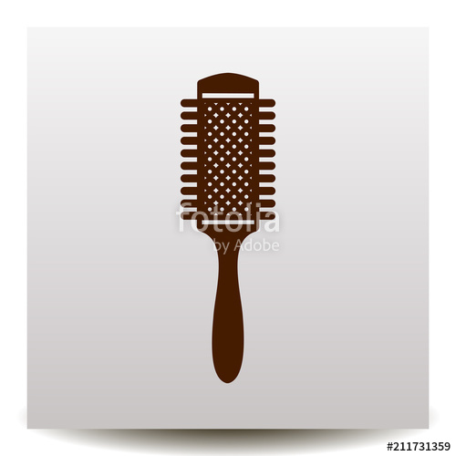 Hair Brush Vector Icon On A Realistic Paper Background With Shadow 500x500 Hair Brush Vector Icon On A Realistic Paper Background With Shadow