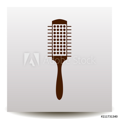 Round Hair Brush Vector Icon On A Realistic Paper Background 500x500 Round Hair Brush Vector Icon On A Realistic Paper Background