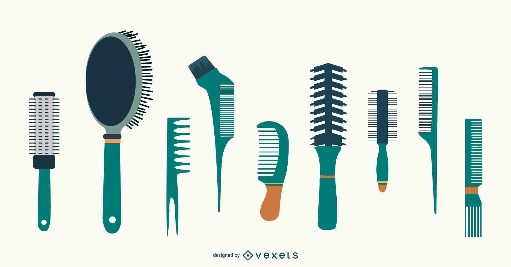 1700x888 Hair Combs Vector Set