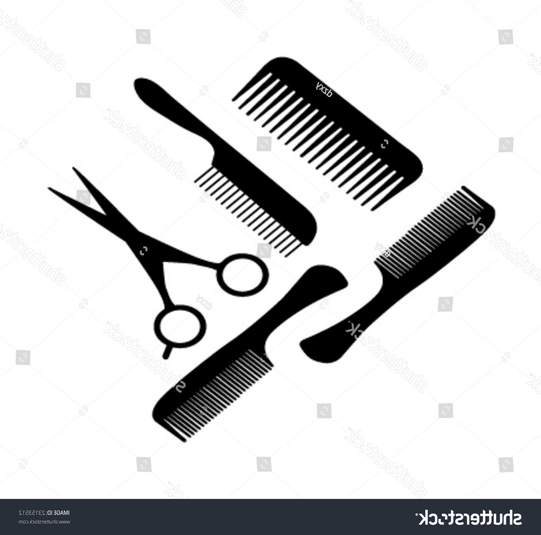 1800x1779 Hair Scissors Four Combs Vector Geekchicpro
