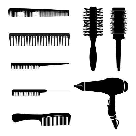 570x570 Hair Brushes Combs Hair Dryer Logo Digital Etsy