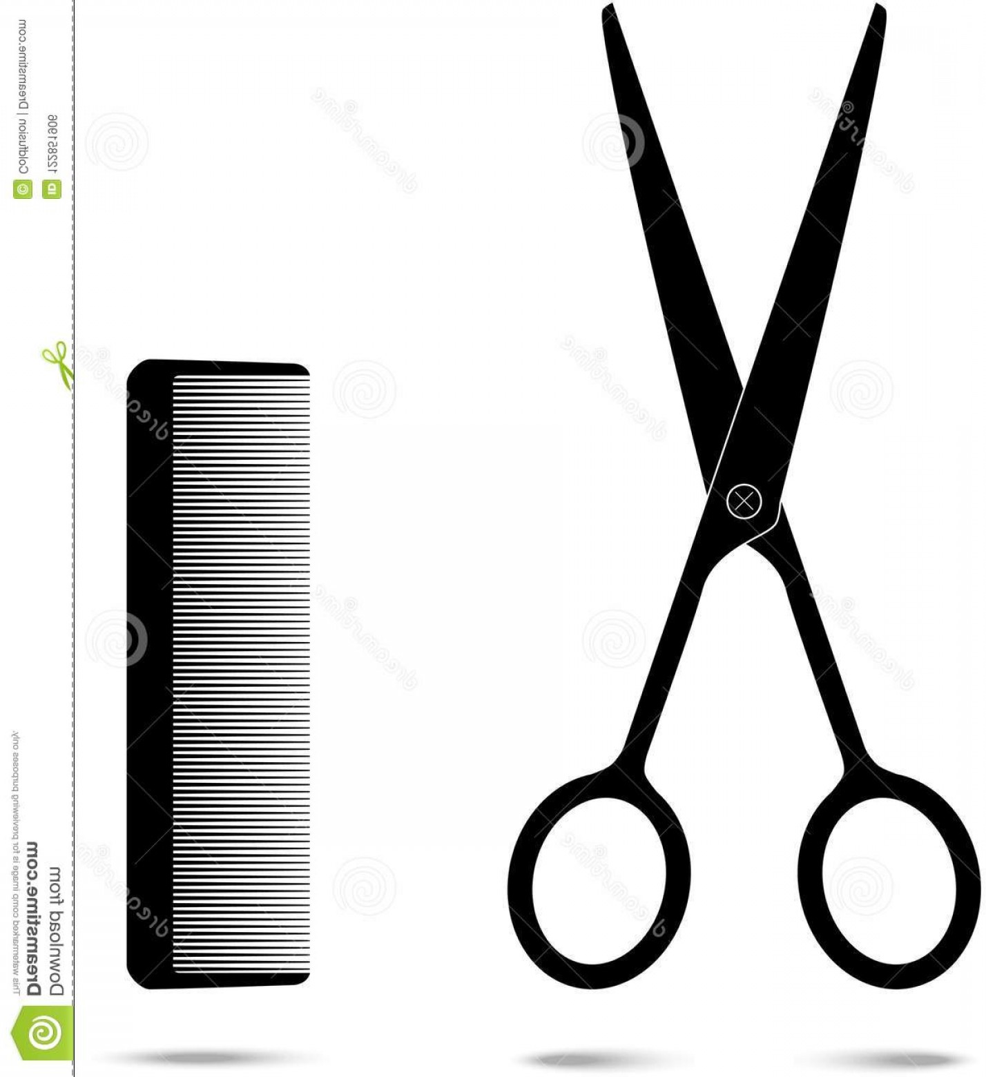 1428x1560 Scissors Comb Vector Illustration Scissors Hair Comb Vector