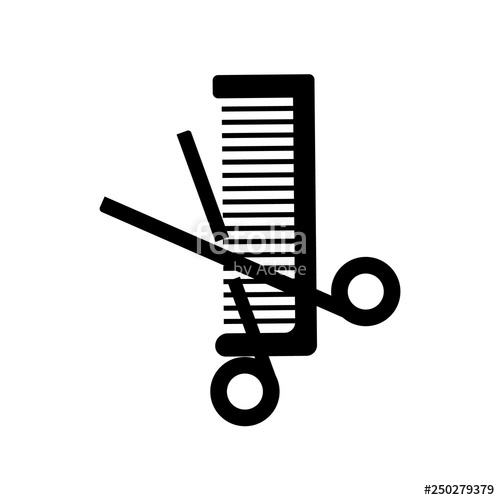500x500 Scissors And Hair Comb Vector Hait Salon Logo Concept