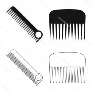 300x300 Set Of Black Plastic Hair Brush Comb Professional Vector Cqrecords