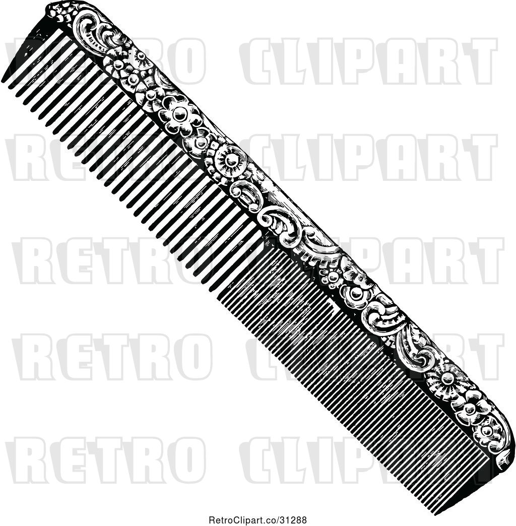 1024x1044 Vector Clip Art Of Retro Ornate Hair Comb