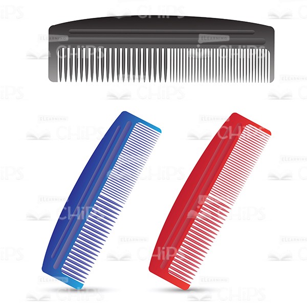 600x600 Colored Barber Hair Combs Vector Image