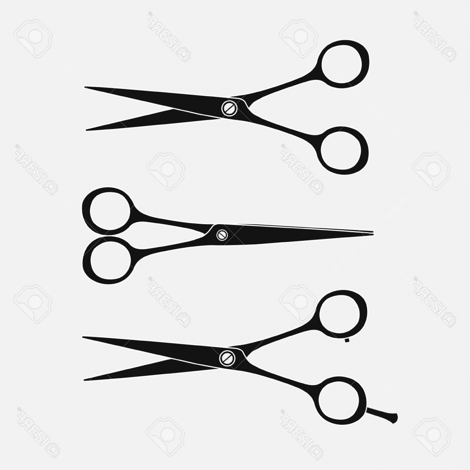 1560x1560 Photostock Vector Set Of Hairdressing Scissors Silhouettes
