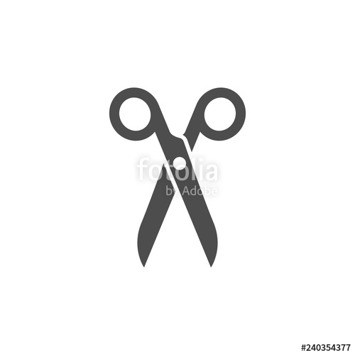 500x500 Scissors Simple Glyph Icon Isolated Paper, Haircut Scissors