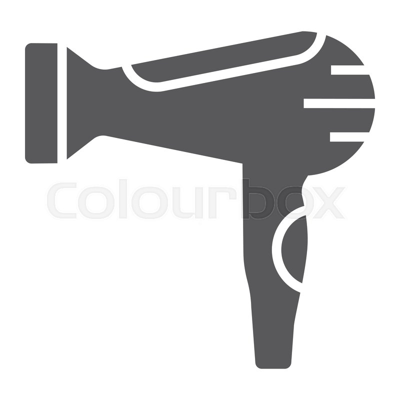 800x800 Hair Dryer Glyph Icon, Barber And Stock Vector Colourbox